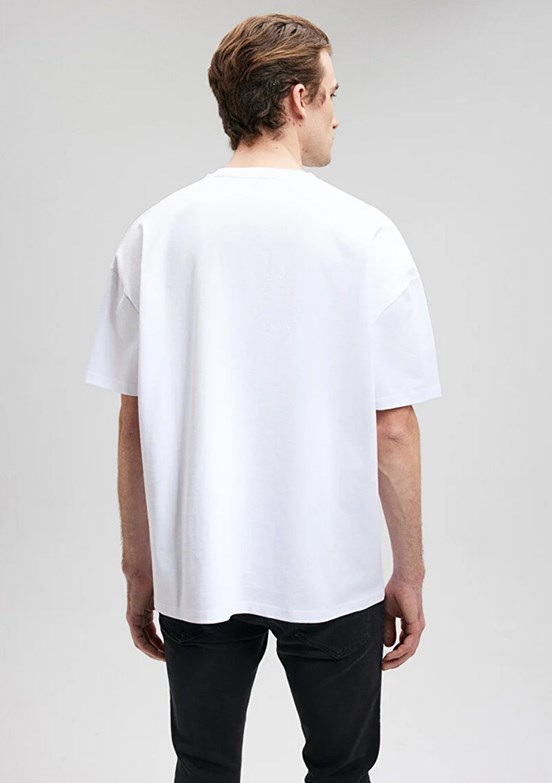 Mavi Beyaz Erkek Baskılı T-Shirt
