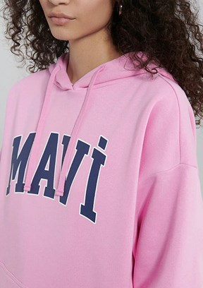 Mavi Mor Kadın Kapüşonlu Sweatshirt