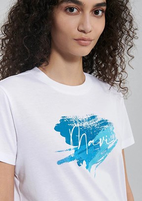 Mavi Kadın Baskılı T-Shirt