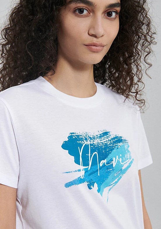 Mavi Kadın Baskılı T-Shirt