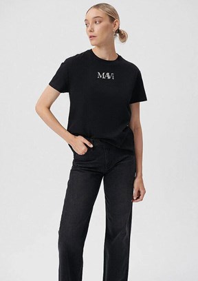 Mavi Kadın Baskılı T-Shirt