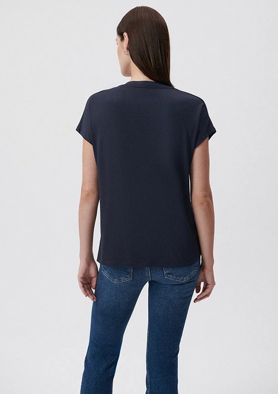Mavi Kadın V Yaka T-Shirt
