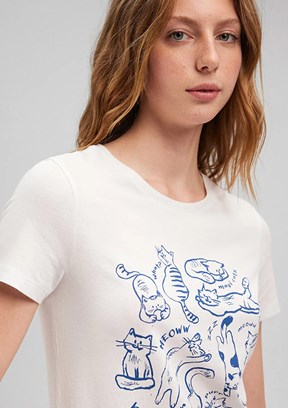 Mavi Kadın Bisiklet Yaka T-Shirt