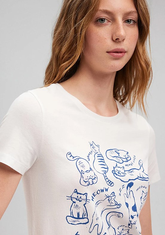 Mavi Kadın Bisiklet Yaka T-Shirt