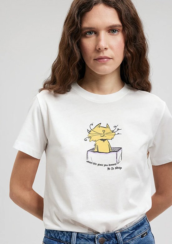 Mavi Kadın Bisiklet Yaka T-Shirt