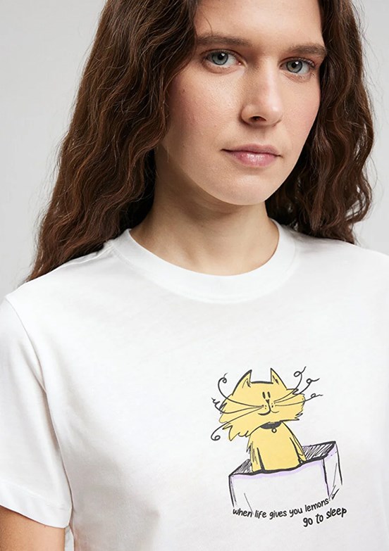 Mavi Kadın Bisiklet Yaka T-Shirt