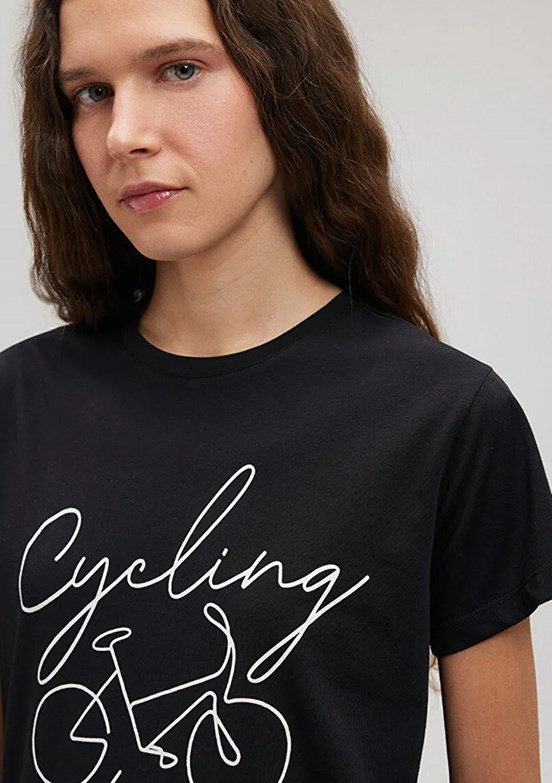 Mavi Kadın Baskılı T-Shirt