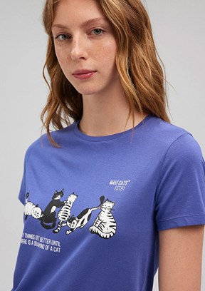 Mavi Kadın Bisiklet Yaka T-Shirt