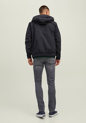 JACK&JONES JJERUSH HOOD BOMBER NOOS - 12200208 Erkek Siyah Bomber Mont