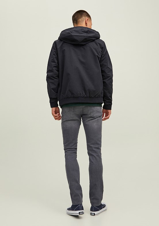 JACK&JONES JJERUSH HOOD BOMBER NOOS - 12200208 Erkek Siyah Bomber Mont