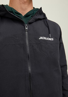 JACK&JONES JJERUSH HOOD BOMBER NOOS - 12200208 Erkek Siyah Bomber Mont