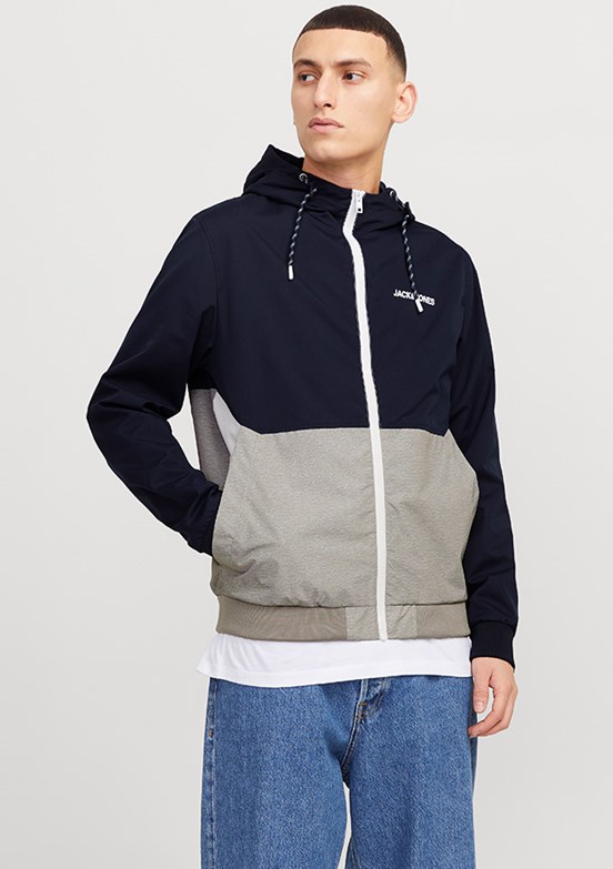 JACK&JONES JJERUSH HOOD BOMBER NOOS - 12200208 Erkek Çok Renkli Bomber Mont
