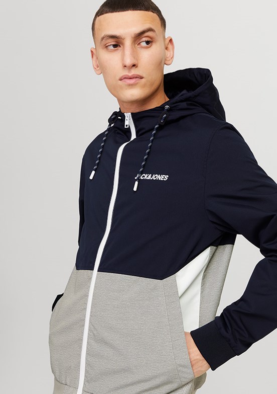 JACK&JONES JJERUSH HOOD BOMBER NOOS - 12200208 Erkek Çok Renkli Bomber Mont