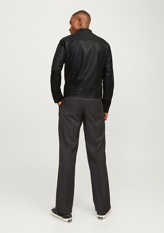JACK&JONES JJEWARNER - 12182461 Erkek Siyah Dik Yaka Ceket