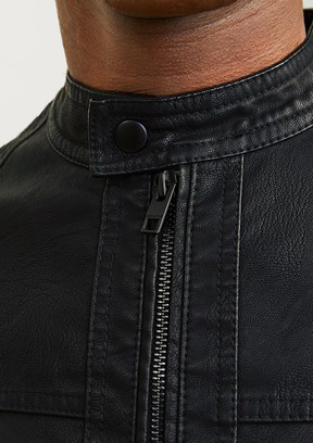 JACK&JONES JJEWARNER - 12182461 Erkek Siyah Dik Yaka Ceket