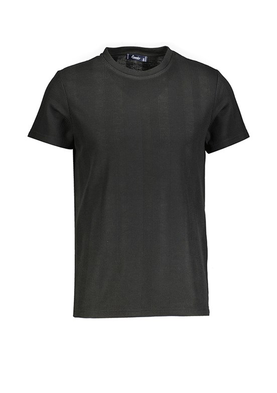 Cazador Siyah Erkek Bisiklet Yaka T-Shirt
