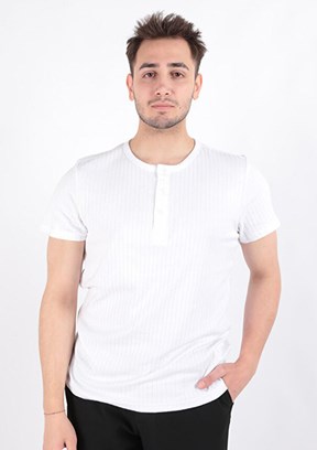 CAZADOR CAZ 4270 - 24YCEEO04270 Erkek Beyaz Basic T-Shirt