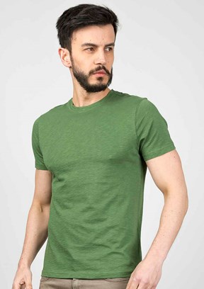 Cazador Yeşil Erkek Bisiklet Yaka T-Shirt