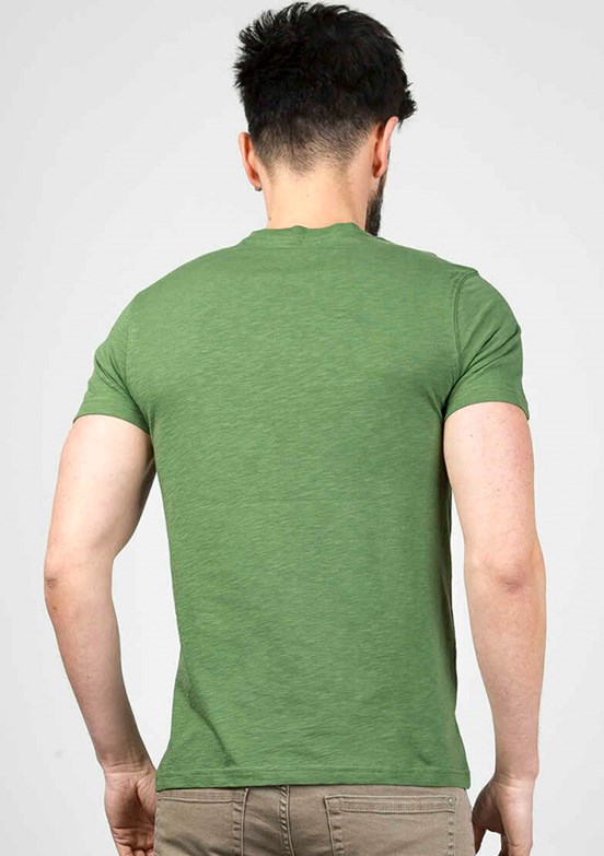 Cazador Yeşil Erkek Bisiklet Yaka T-Shirt