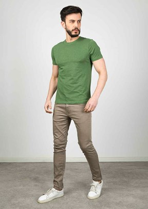 Cazador Yeşil Erkek Bisiklet Yaka T-Shirt