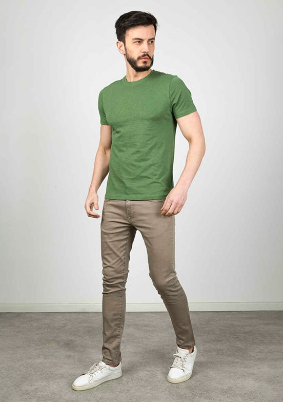 Cazador Yeşil Erkek Bisiklet Yaka T-Shirt