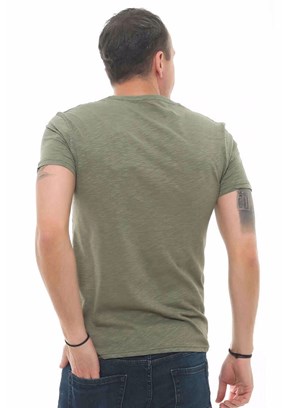 Cazador Yeşil Erkek Bisiklet Yaka T-Shirt