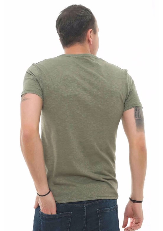 Cazador Yeşil Erkek Bisiklet Yaka T-Shirt