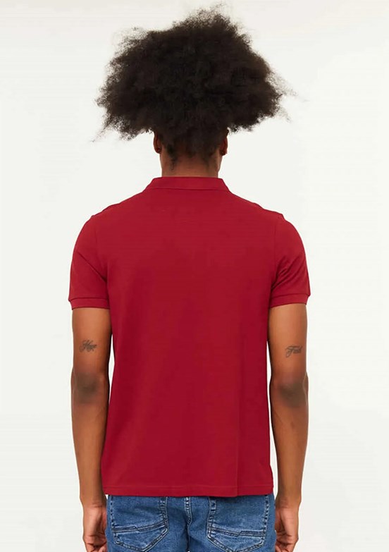 Cazador Bordo Erkek Polo Yaka T-Shirt