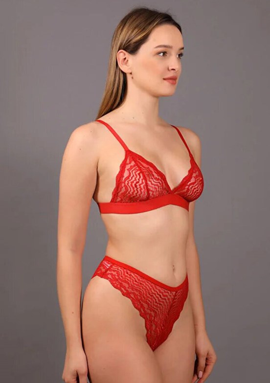 New Bra Kırmızı Kadın Bralet Takım