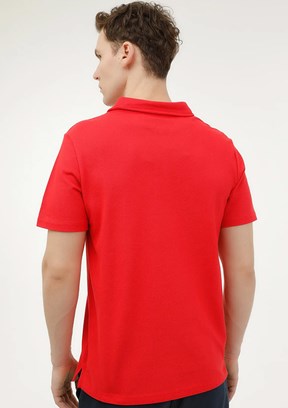 LUMBERJACK - 4M M-CT953 BASIC P.T-SH 4FX Erkek Kırmızı Polo Yaka T-Shirt
