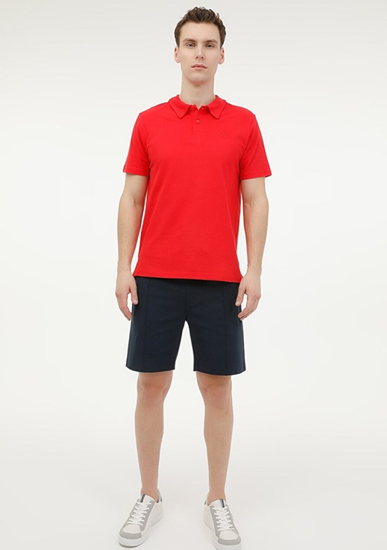 LUMBERJACK - 4M M-CT953 BASIC P.T-SH 4FX Erkek Kırmızı Polo Yaka T-Shirt