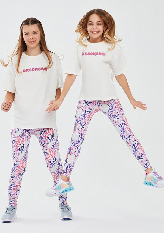 Skechers Beyaz Kız Çocuk Legging G Ankle Uzun Tayt