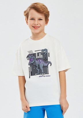 Skechers Beyaz Erkek Çocuk Baskılı T-Shirt