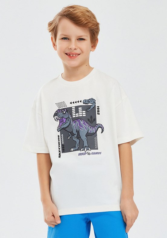 Skechers Beyaz Erkek Çocuk Baskılı T-Shirt