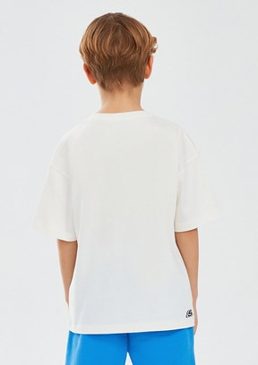 Skechers Beyaz Erkek Çocuk Baskılı T-Shirt