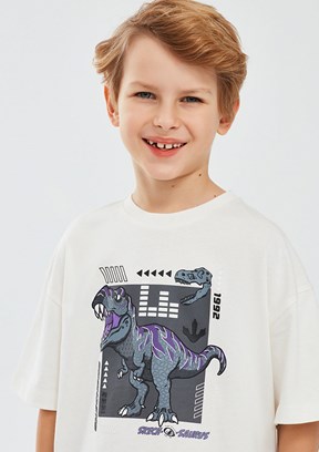 Skechers Beyaz Erkek Çocuk Baskılı T-Shirt