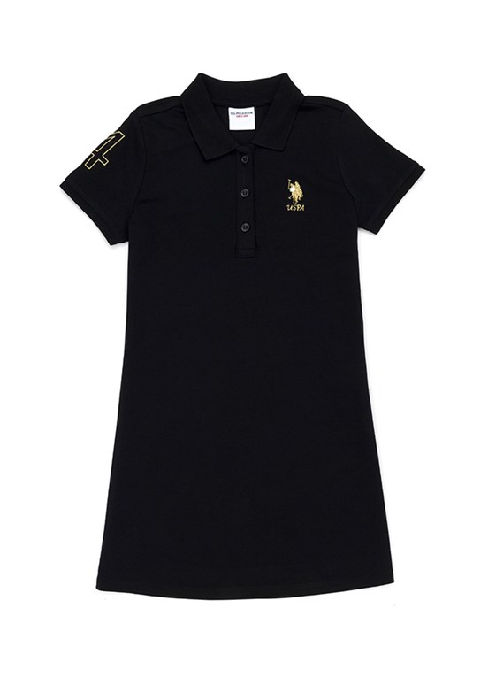 U.S. Polo Assn Siyah Kız Çocuk Standart Elbise