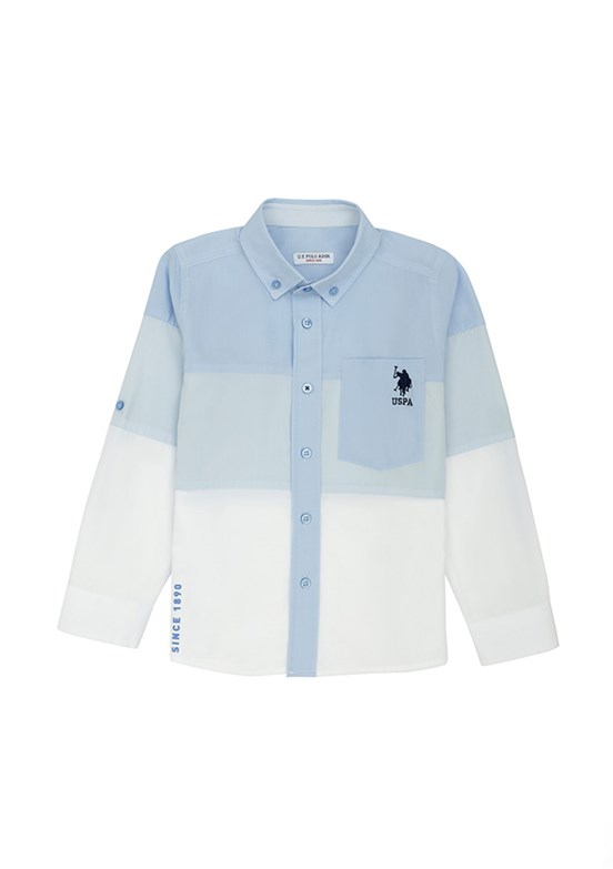 U.S. Polo Assn Mavi Erkek Çocuk Uzun Kol Gömlek