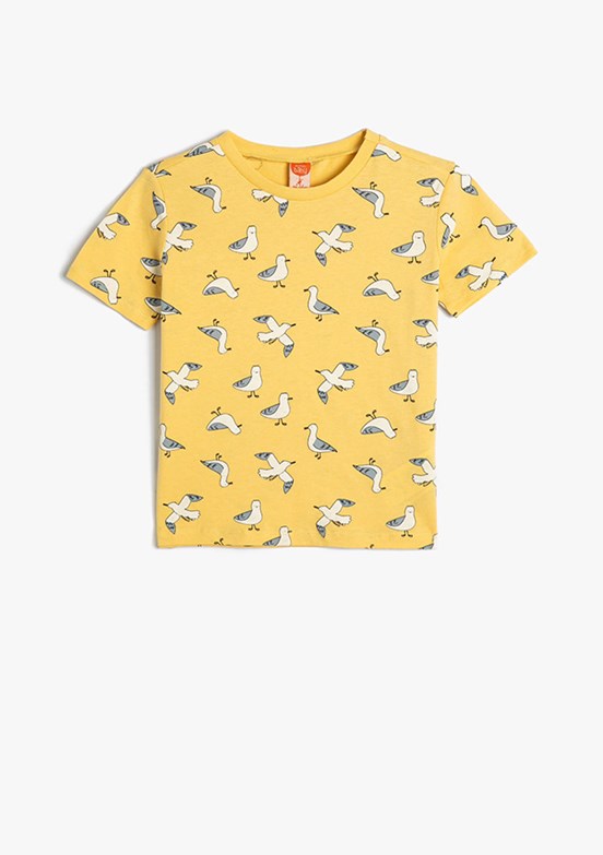 Koton Sarı Erkek Çocuk Baskılı T-Shirt