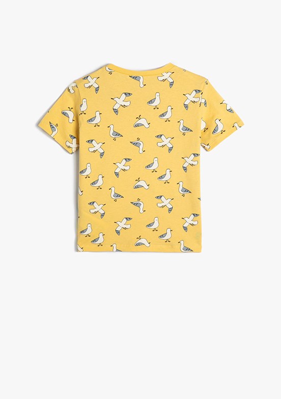 Koton Sarı Erkek Çocuk Baskılı T-Shirt