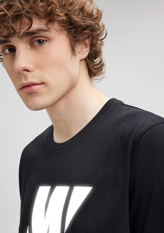 Mavi Erkek Baskılı T-Shirt