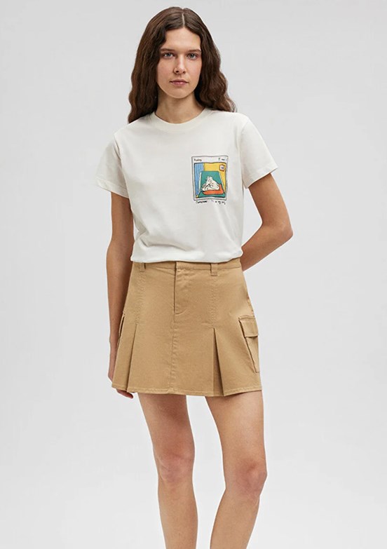 Mavi Kadın Baskılı T-Shirt
