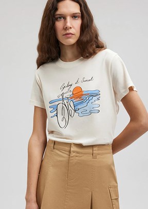 Mavi Kadın Baskılı T-Shirt