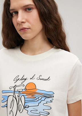 Mavi Kadın Baskılı T-Shirt