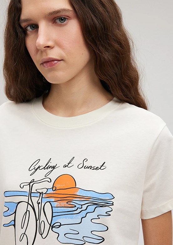Mavi Kadın Baskılı T-Shirt