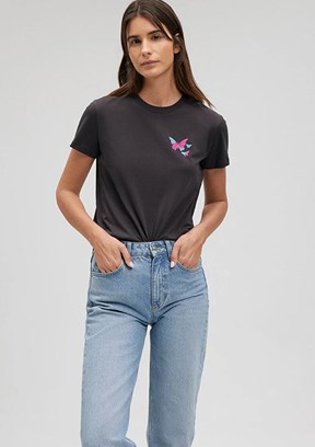 Mavi Kadın Baskılı T-Shirt