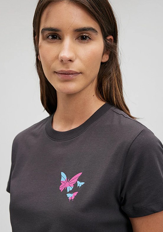 Mavi Kadın Baskılı T-Shirt