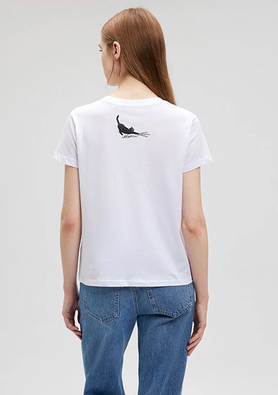 Mavi Kadın Baskılı T-Shirt