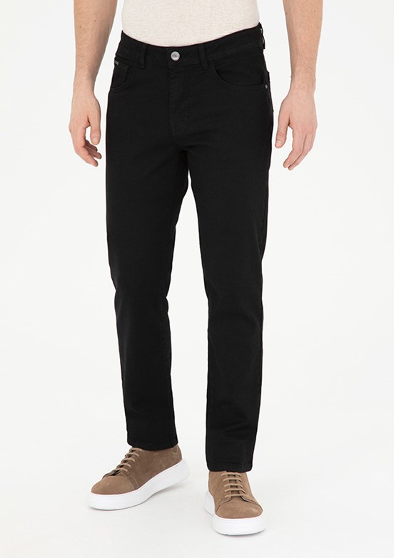 PİERRE CARDİN Siyah Erkek Straight Jean Pantolon