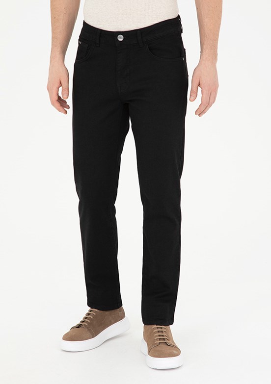 PİERRE CARDİN Siyah Erkek Straight Jean Pantolon